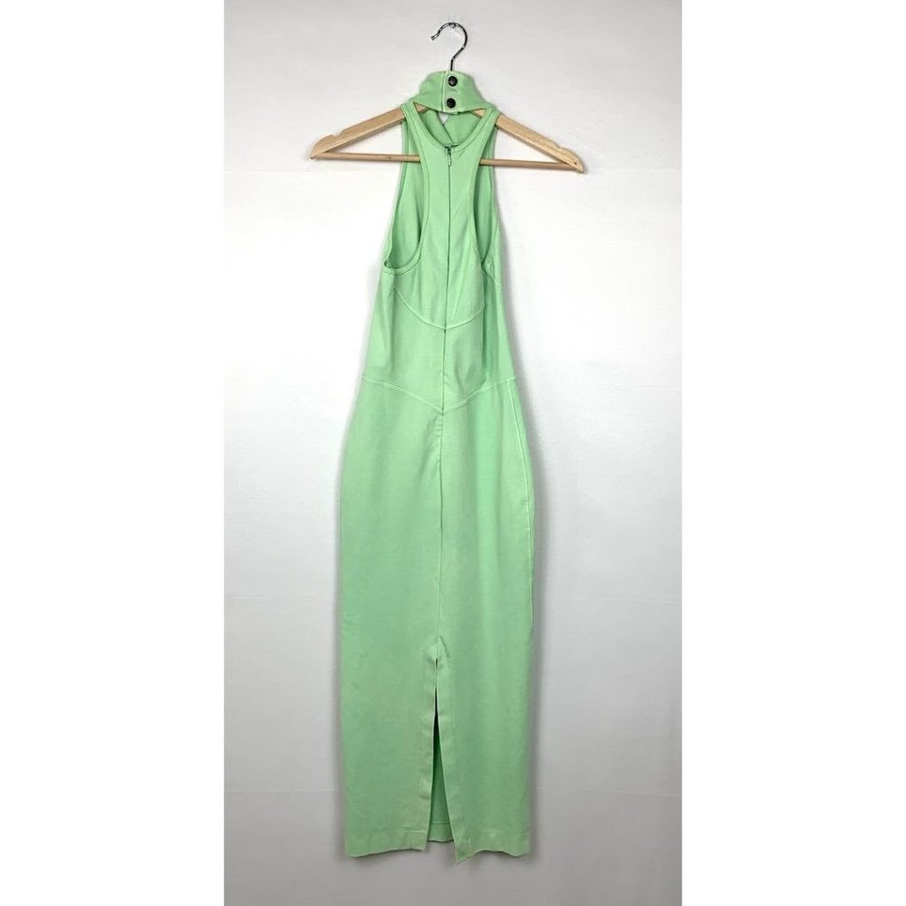 NWT Noam Martinique Bodycon Sleeveless Midi Turtleneck Dress Lime Green - Picture 9 of 12